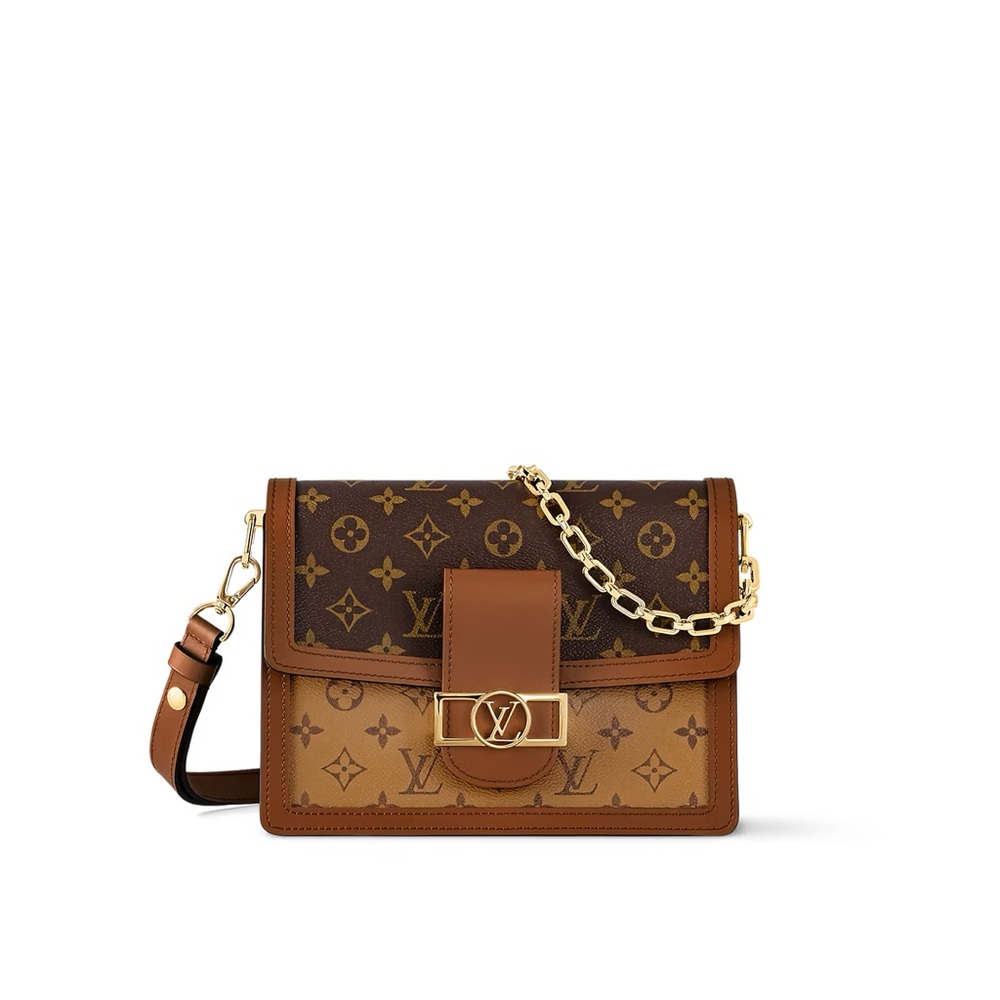 💎Louis Vuitton Brown Monogram Crossbody Bag with Gold Hardware. Dauphine MM!!